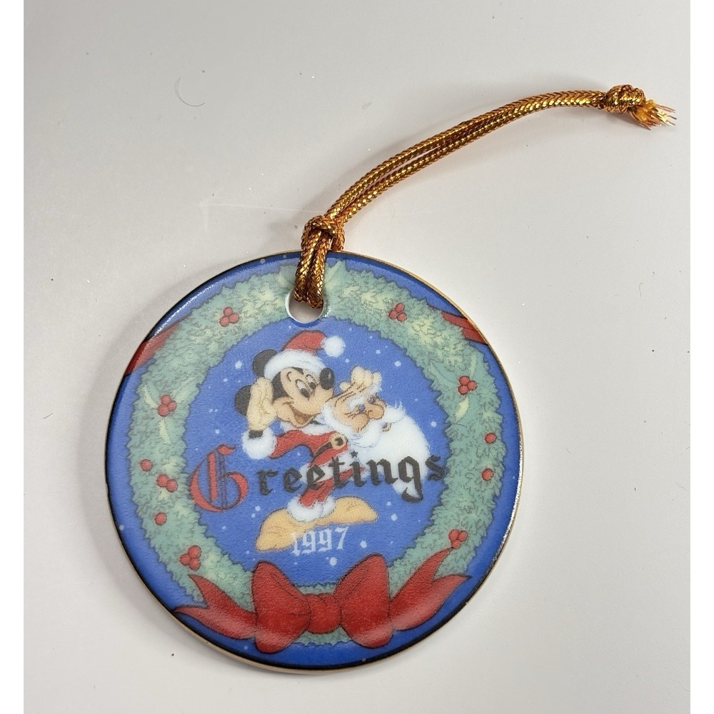 Disney Christmas Collection Holidays Greeting Ornament 1997